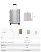 28 Inch Zipperless Checked Luggage (Silver Ivory / 28 Inch)