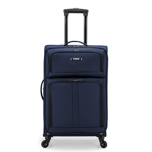 Anzio Softside Expandable Luggage with Spinner Wheels (Navy / 26-Inch Medium)
