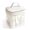 ROWNYEON Clear Makeup Bag (White with Handle)