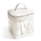 ROWNYEON Clear Makeup Bag (White with Handle)