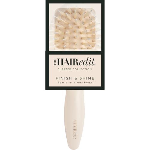 Mini Finish & Shine Boar Bristle Brush for Smooth Shiny Hair (Travel / Cream)