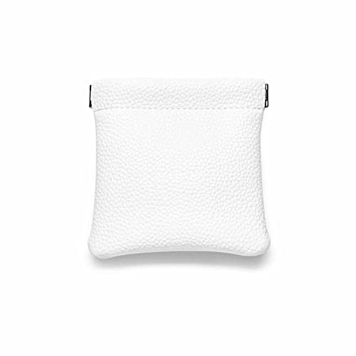 White PU Leather Jewelry Pouch Portable Travel Jewelry Storage Bag (White / 3.54"x3.54")