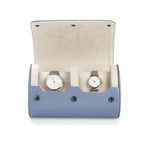 2 Slot Leather Watch Organizer Case Light Blue (Sky Blue / 2-Slot)