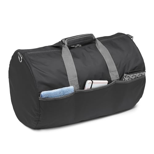 Duffel Bag for Travel and Sports (Black / 20 inches)