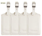 30 Pack Leather Luggage Tags for Suitcases Travel Tags (Ivory)