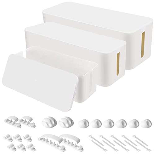 3 Pack Cable Organizer Box (White)