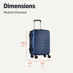 AmazonBasics 68 cm Navy Blue Hardsided Check (Navy Blue / Medium Checked)