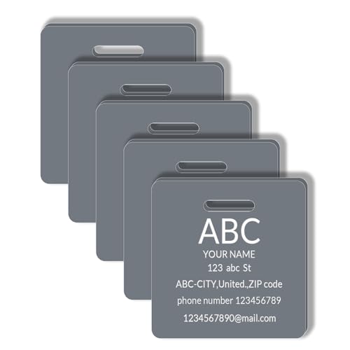 5Pack) Custom Personalized Luggage Tags-Customized Unique tag for Suitcase Backpack Travel,Bags (Grey-A) (Grey-a)