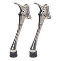 2 Pack 6 Inch Kick Down Door Stoppers for Bottom of Door (Satin Nickel / 6 inch x 2pack)