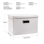 Collapsible Storage Bins with Lids [3 (White / Medium(3-Pack))