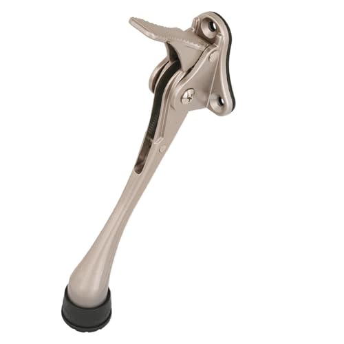 1 Stopper 6 in Satin Nickel Kickdown Door Stop for Bottom of Door (Satin Nickel / 6 INCH X 1 PACK)