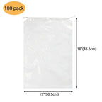 100 Pack 12x18 inch Plastic Drawstring Bags Transparent Shoe Bags (12x18 inch)
