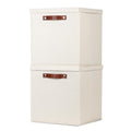 Fabric Storage Bins with Lids 13 Inch Storage Cubes with Lid (13×13×13 / Beige)