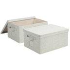 Storage Bins With Lids Closet Organizer Cabinet Box For Clothes (Light gray-green / 2 Pack)