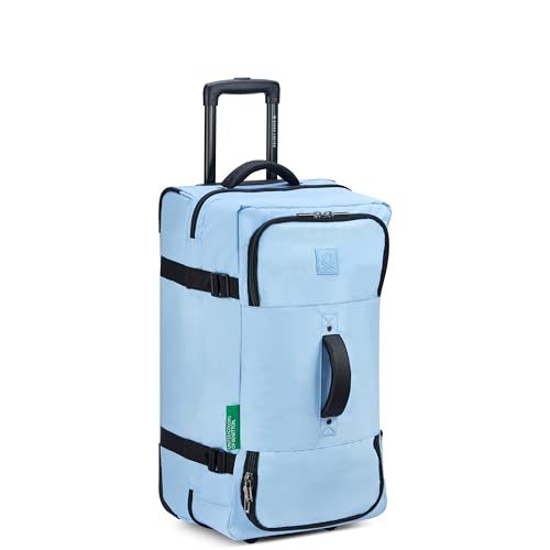 Now! Two Wheeled Rolling Duffle Bag (Checked Luggage 24 Inch / Light Blue)