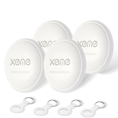 Key Finder Bluetooth Tracker Locator Pairs with Apple Find My (WHITE-4PCS)