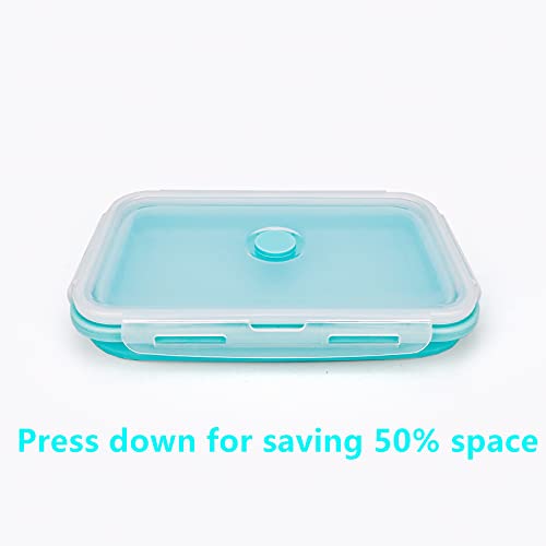 Large Collapsible Camping Food Containers (Blue)