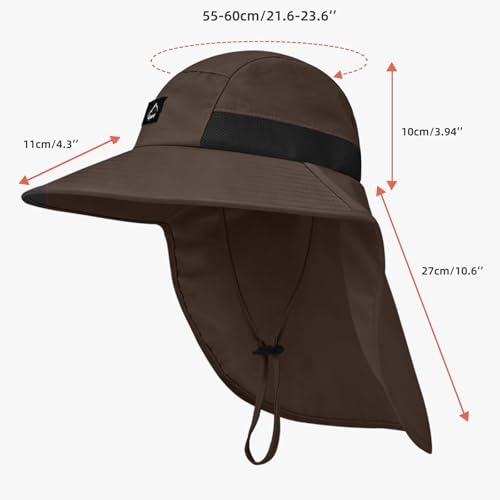 Outdoor Sun Hat for Men Women (1pack-brown)