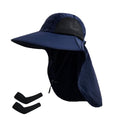 Sun Hat for Men Women with Neck Flap (6 3/4-6 7/8 / 1pack-navy Sleeves)