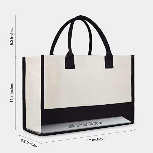 Embroidery Constellation Canvas Bag for Women (Black & White / Constellation-virgo)