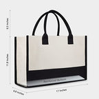Embroidery Constellation Canvas Bag for Women (Black & White / Constellation-scorpio)