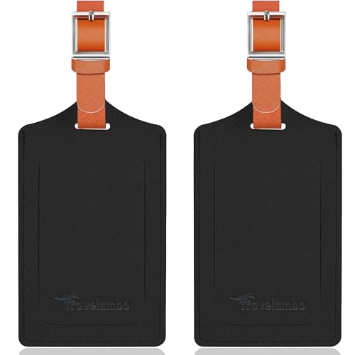 2 Pack Luggage Tags for Suitcases Airplane Travel Essentials (Cross Black)