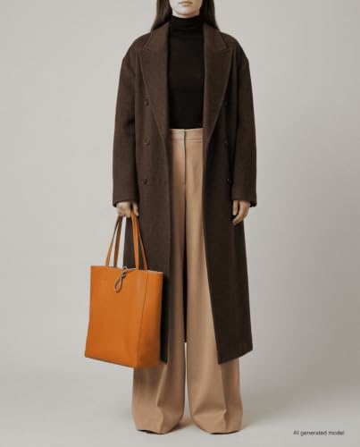 Genuine Italian Leather Tote Bag for Women (Orange)