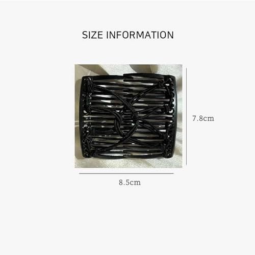 2Pcs Black Adjustable Elastic Hair Comb