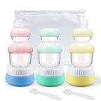 Travel Jars for Creams 9PCS Travel Size Containers for Toiletries Cream Jars Refillable Leak (E-9 Pieces Plastic-6 & Silicone-3)