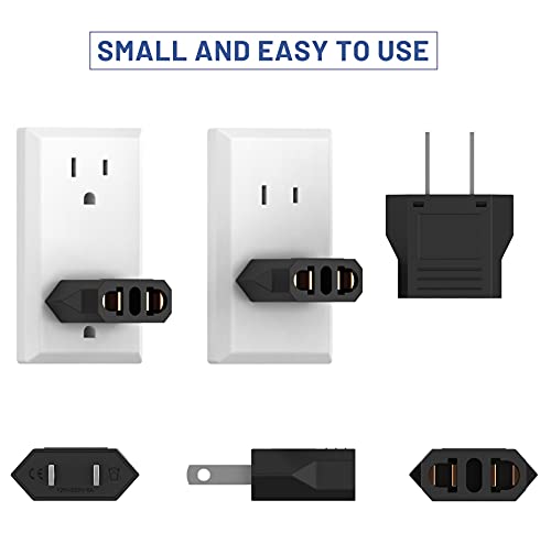 European to US Plug Adapter (1 Pack | Black)