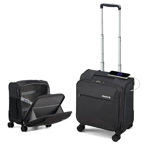 16 Inch Underseat Carry On Luggage with Wheels Small Suitcase Softside Luggage Bags for Travel Lightweight Suitcases with Wheels Travel Luggage Personal Item for Men and Women (Dark Gray / 16 Inch)