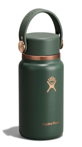 Micro Bottle Insulated Mini Leak Proof Flask for Purse or Pocket in 6.7 Oz Forest Green Arc (FOREST GREEN ARC)