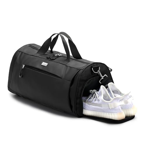 Gym Bag for Women & Men (Black / Large - 23 x 12 x 12″)