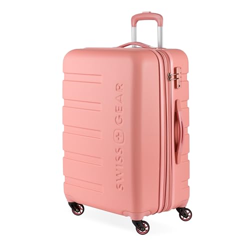 7366 Signature Hardside Expandable Luggage with Spinner Wheels (Checked-Medium 23-Inch / Coral Almond)