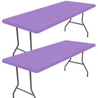2 Pack Rectangle Spandex Fitted Table Cloth (Lavender Purple / 72" x 30" (Rectangular))