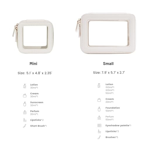 Clear Makeup Bag Set (Off-White / Compact Duo)