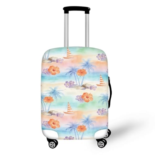 Watercolor Tropical Beach Luggage Cover (S(for 18-21 inch luggage) / Tropical Beach)