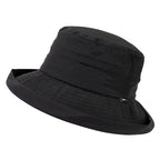 UVCoolix UPF 50+ Wide Brim Ponytail Sun Hat (Large-X-Large / Black)