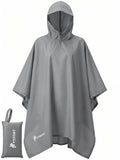 Hooded Rain Poncho for Adults (Grey-basic)