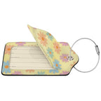 Flowers Leather Luggage Tag with Stainless Steel Ring (1 PCS / Flowers2)
