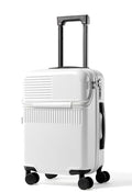 20 Inch Top Opening Carry On Luggage With Wheels (White)