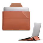Laptop Carry Sleeve with Stand &Smart Storage for 14" Laptop for Work (Sienna Brown / 14 Inch)