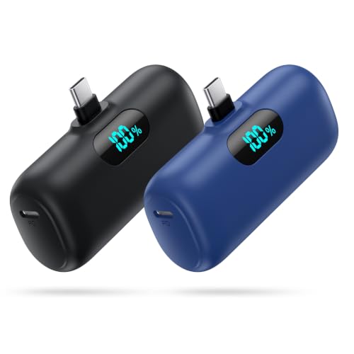 2 Pack]Portable Charger for iPhone 17 (Blue+Black)