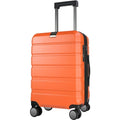 Hardside Expandable Carry On Luggage with Spinner Wheels & Built (Orange)