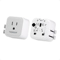 2 Pack Universal Travel Adapter (Gray-white)