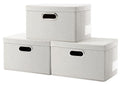 Storage Bins with Lids [3 (Beige / S(3-Pack))