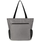 Large Capacity Foldable Tote Bag With Zipper (Concrete Grey)