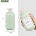 10 oz Plastic Travel Shampoo Bottles (Green+Blue / 300ml/10 oz)