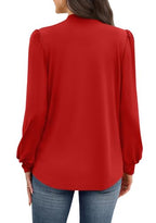Womens Long Sleeve Tops Blouses for Women Dressy Casual Business Casual Outfits Fall Shirts for Women 2026 Fashion Clothing Mock Neck Cute Ladies Tunic Tops Trendy Red M (08 - Red / Medium)