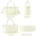 Initial Travel Duffel Bag Sports Gym Bag for Kids Teen Birthday Gifts (Beige / J)